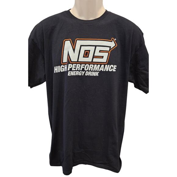 EUC NOS energy drink L spell out nostalgia novelty t shirt unisex black orange - Picture 1 of 5